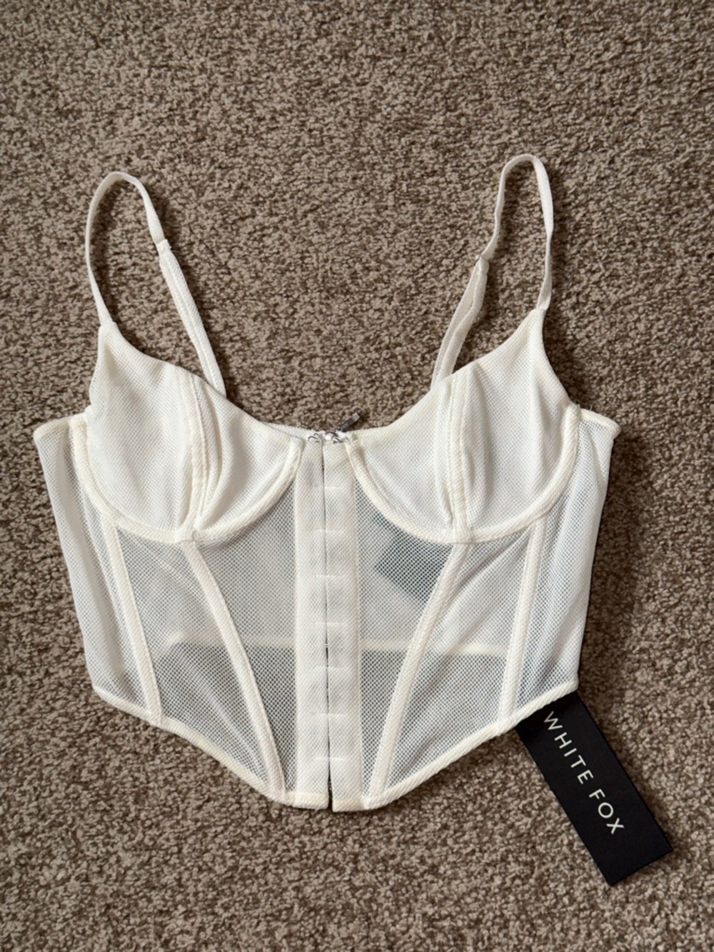 NWT White Fox Bustier Top